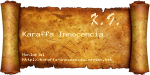 Karaffa Innocencia névjegykártya
